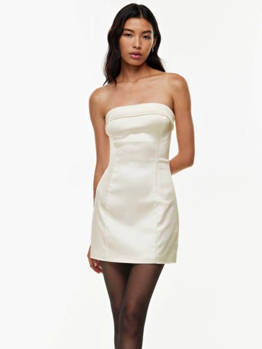 Aritzia Shimmer Satin Tube Mini Dress